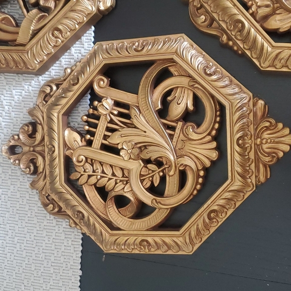 1976 Vintahe Syroco MCM Gold Musical Wall Decor - Picture 3 of 6